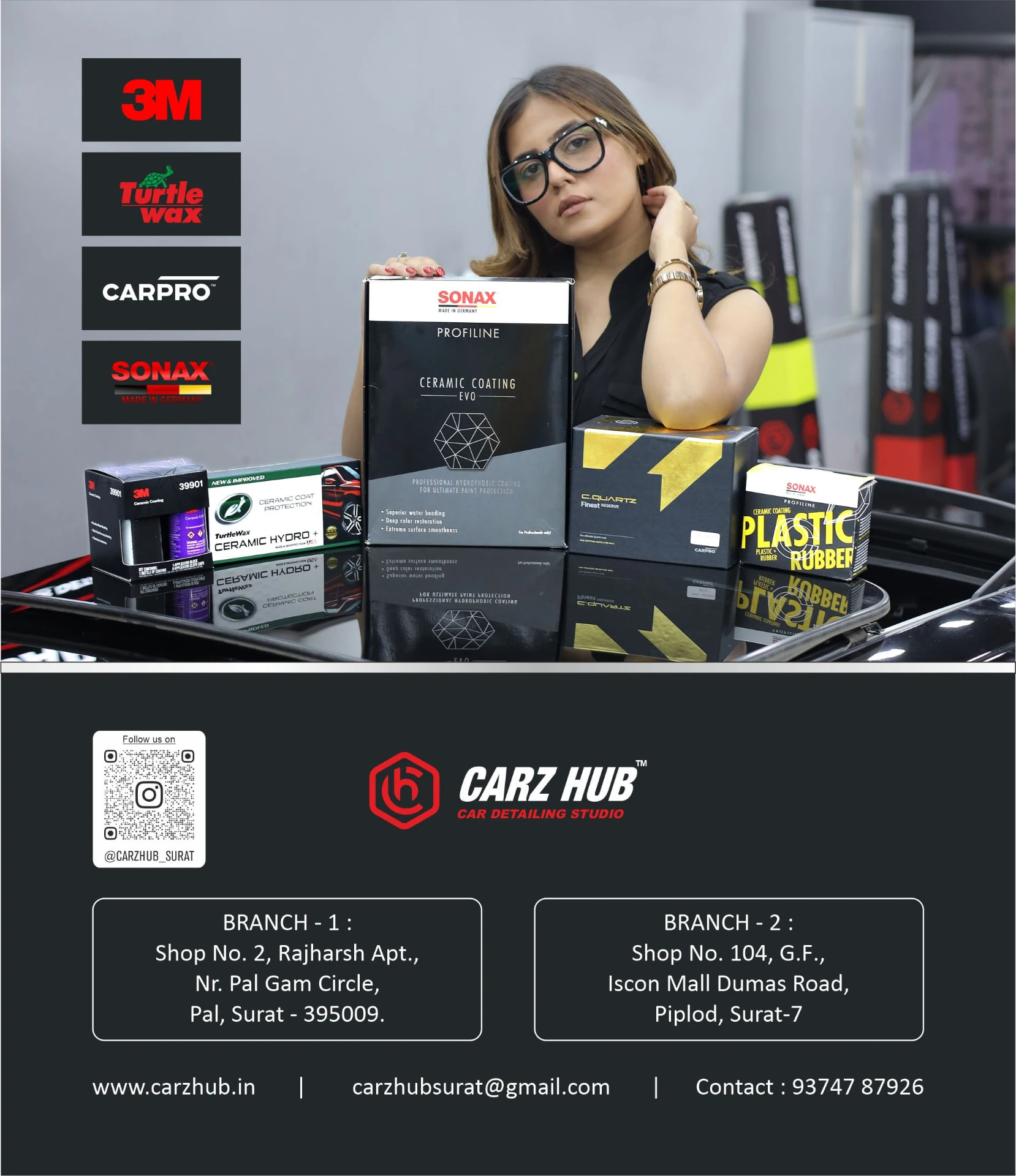 Supplied Carz Hub product photograph showing 3M, Turtle Wax, CarPro and Sonax products